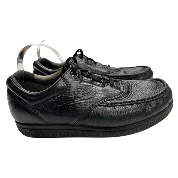 SAS PATHFINDER Handcrafted Black Pebbled Leather Moc Toe Shoes Men's US 12 M - Picture 1 of 12